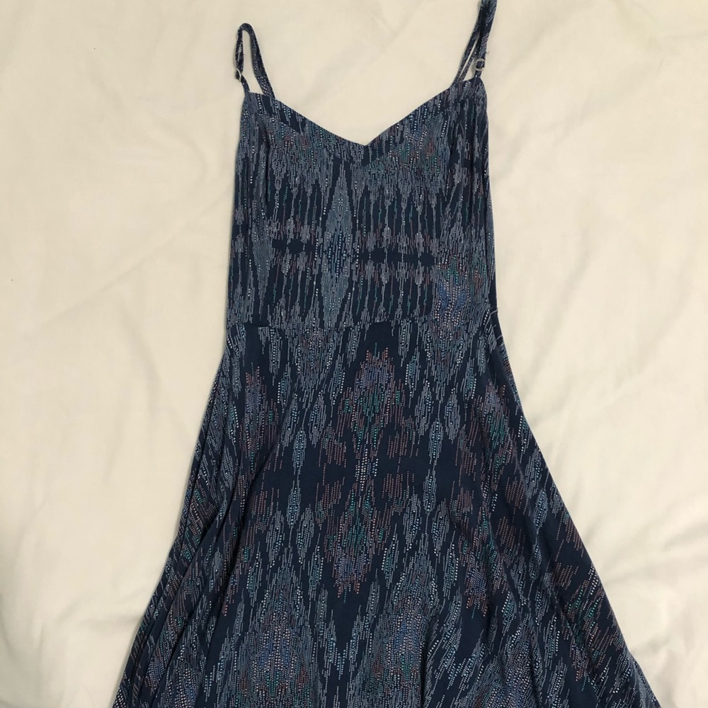 Navy Blue Spaghetti Strap Skater Dress